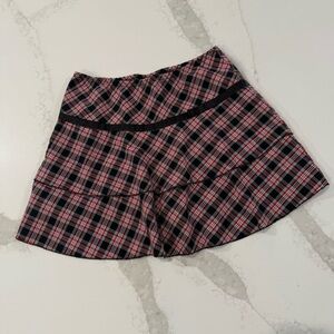 Vintage y2k Joey B Plaid Mini Skort Skirt Juniors Size Large Red/Black Twee Punk